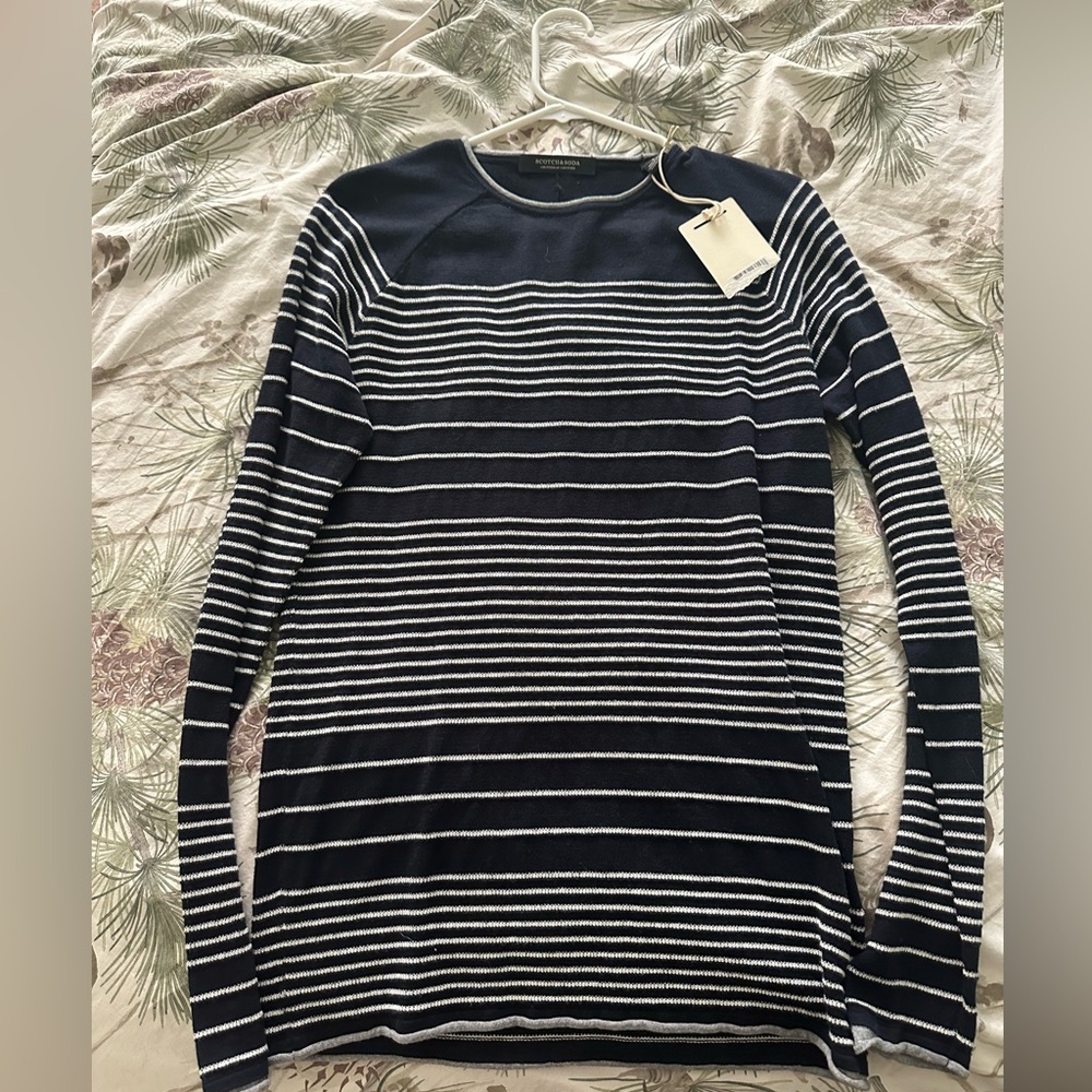 Scotch and soda, cashmere, lightweight, striped sweat sweater
